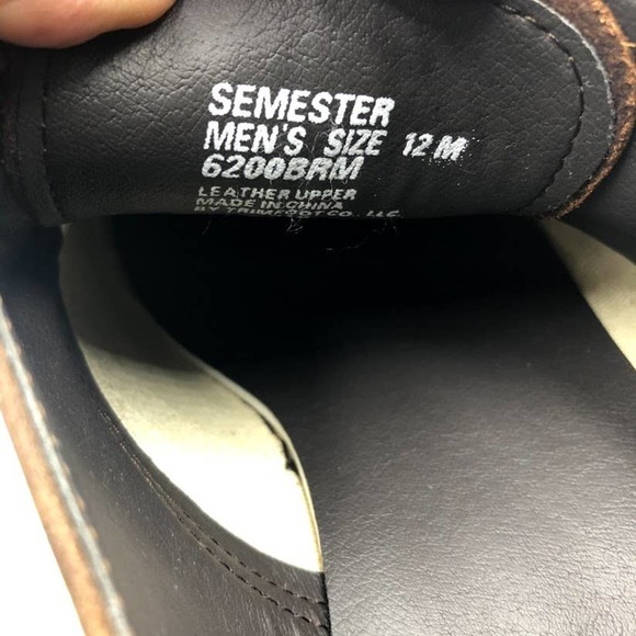 School Issue Men's Brown Leather Oxford Shoes - Picture 6 of 13